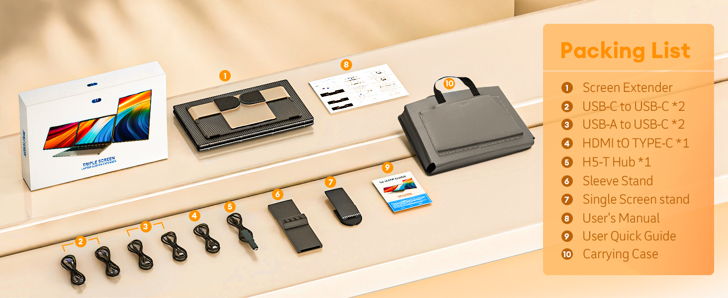 NGTECO Laptop Screen Extender Packing List