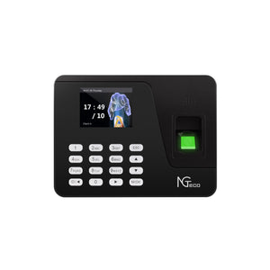 Black Basic Time Clock AS10 with fingerprint scanner and numeric keypad